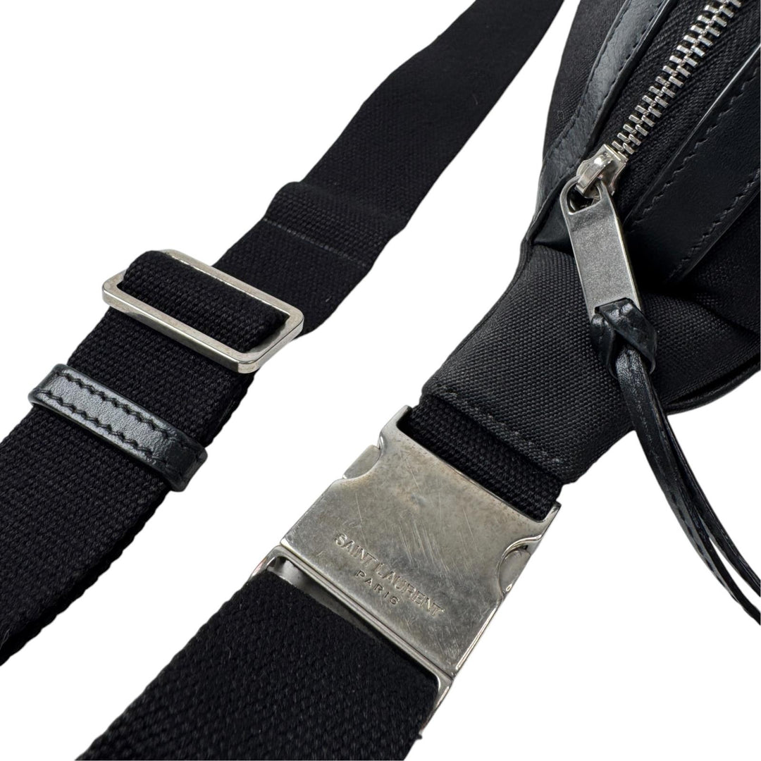 サンローラン SAINT LAURENT ウエストポーチ キャンバス ボディバッグ ブラック 557831 メンズ