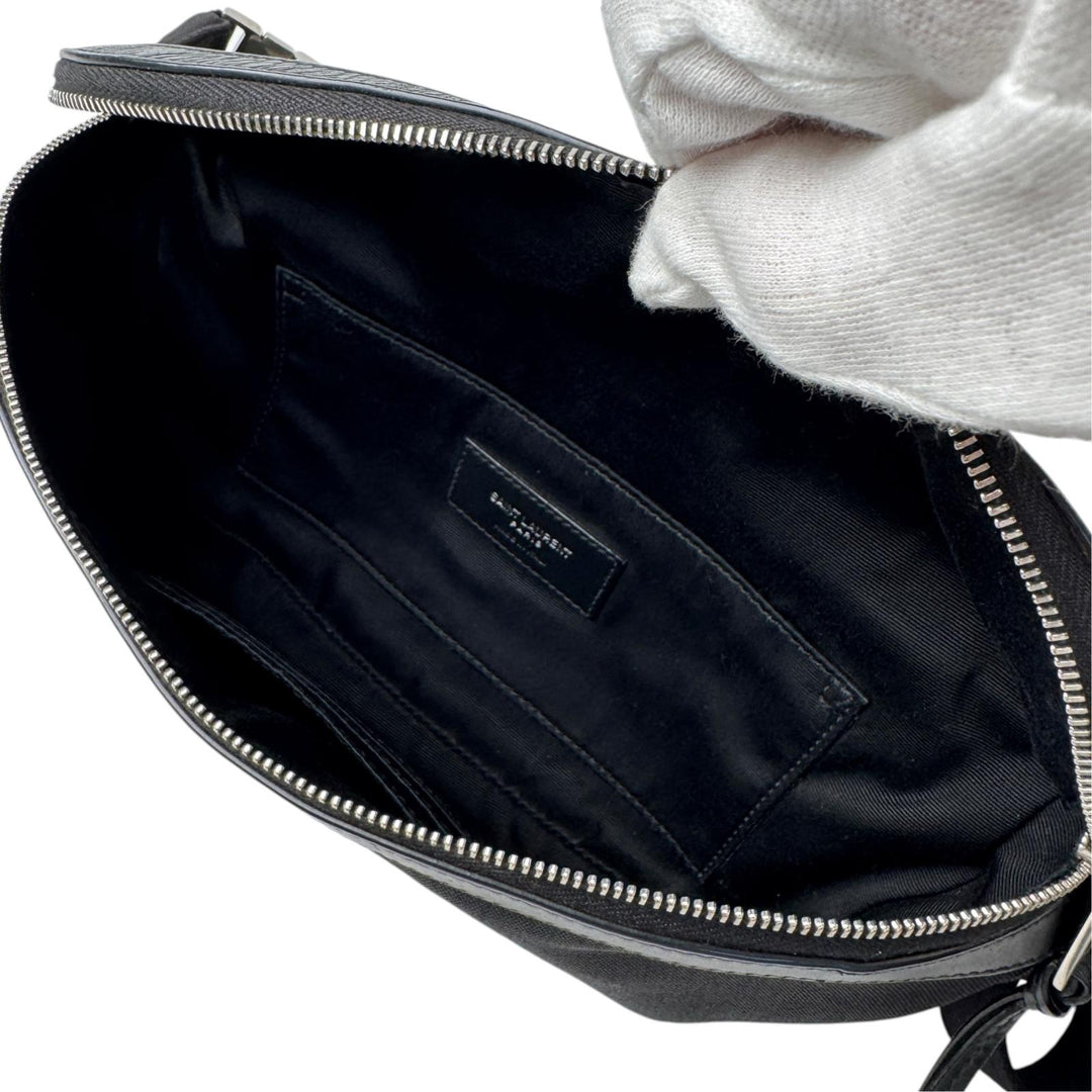 サンローラン SAINT LAURENT ウエストポーチ キャンバス ボディバッグ ブラック 557831 メンズ