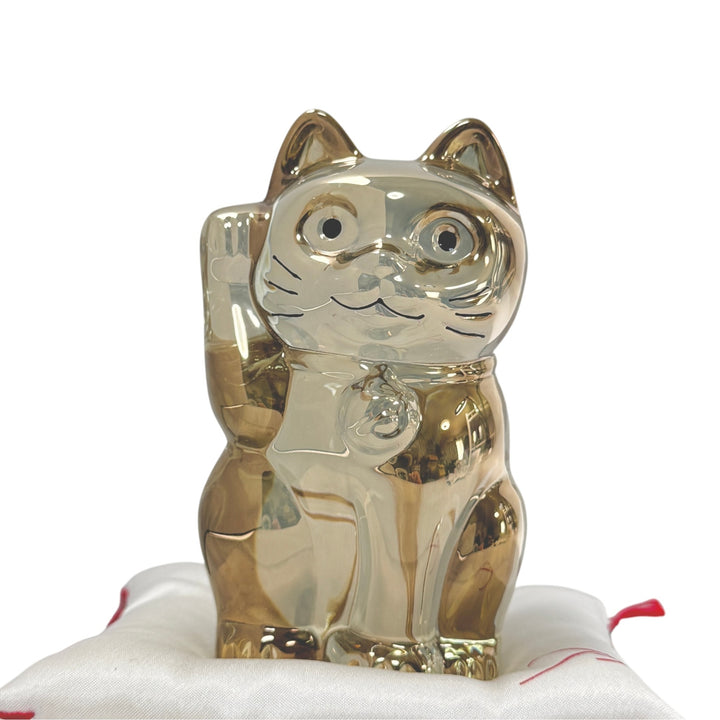 バカラ Baccarat 招き猫 置き物 ガラス ゴールドクリスタル ユニセックス