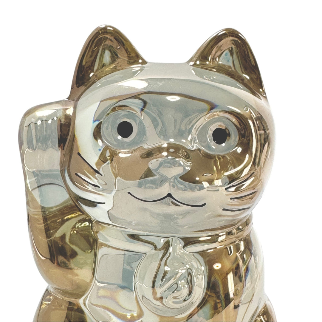 バカラ Baccarat 招き猫 置き物 ガラス ゴールドクリスタル ユニセックス