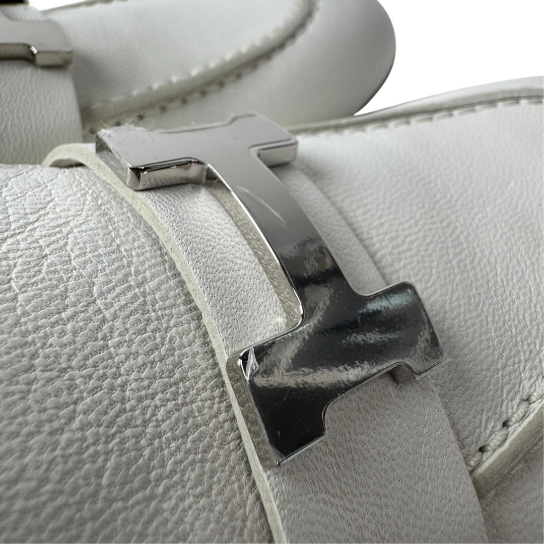 未使用 エルメス HERMES モカシン パリ ローファー 白 シルバー金具 #35 AF222066Z F2302 レディース