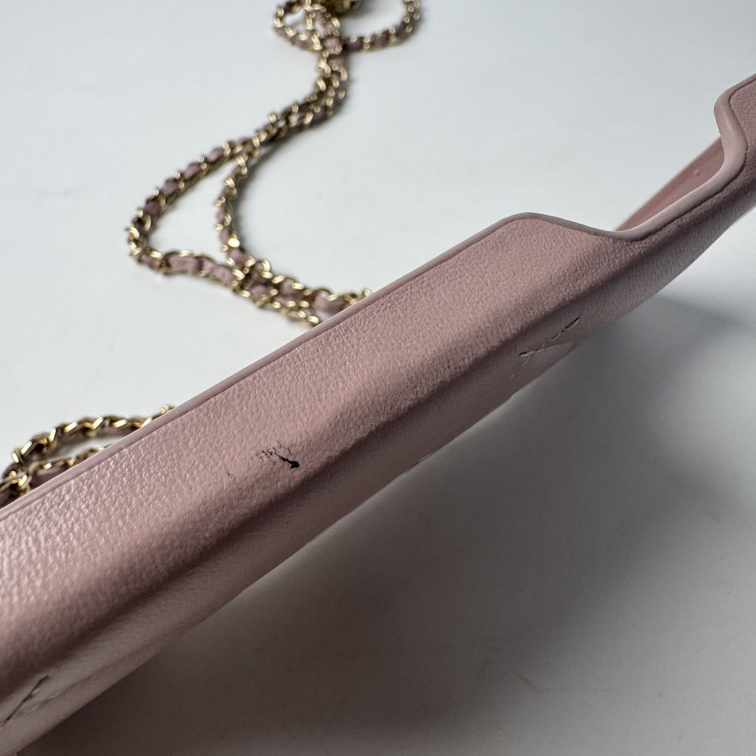 シャネル CHANEL iPhone15Promax ケース チェーンストラップ パール レディース