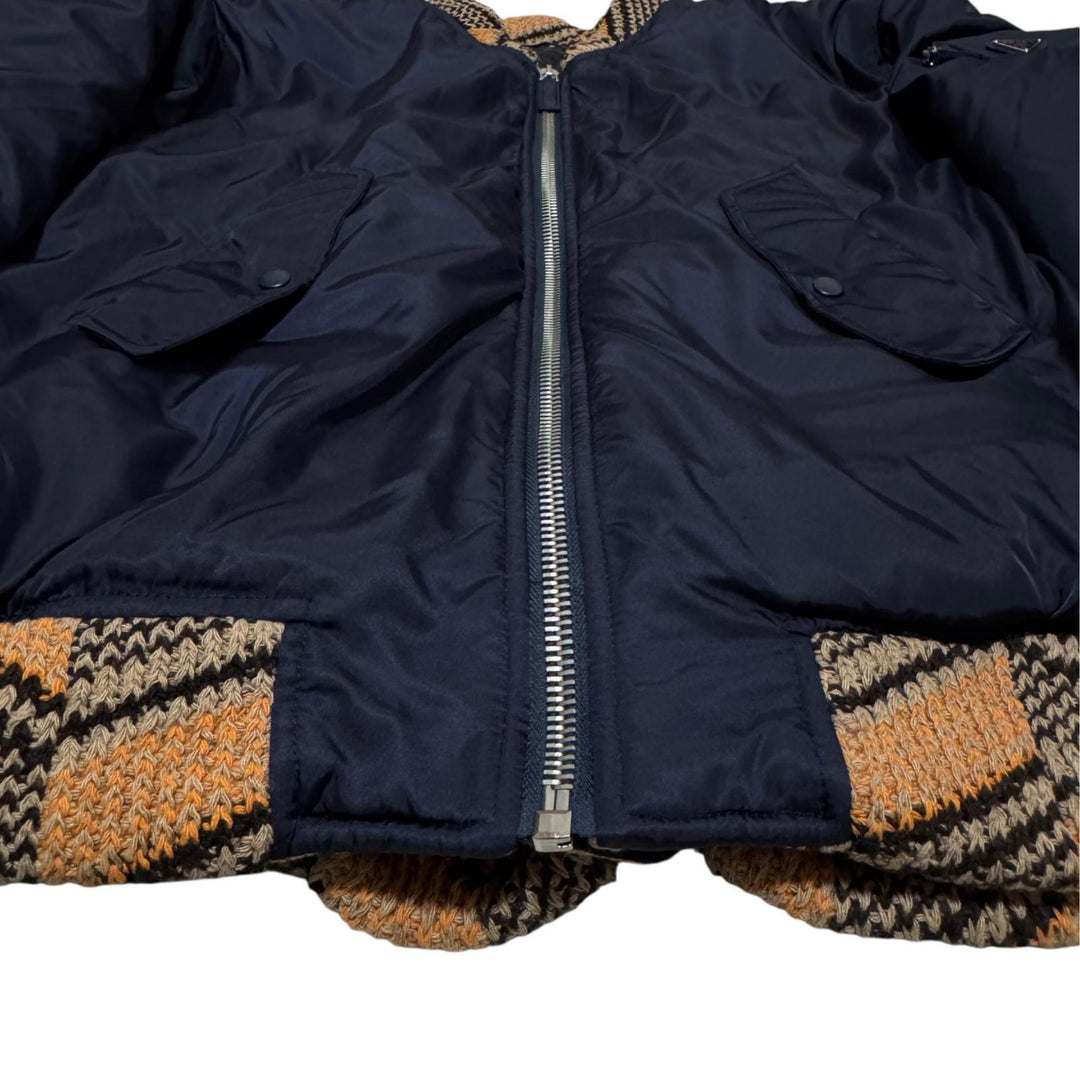 プラダ PRADA 21AW Re-Nylon ニットボンバージャケット ラフシモンズ M メンズ 大きめ