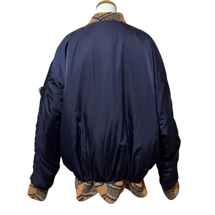プラダ PRADA 21AW Re-Nylon ニットボンバージャケット ラフシモンズ M メンズ 大きめ
