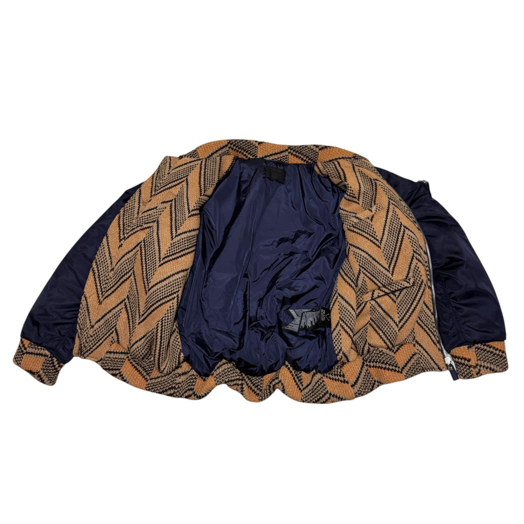 プラダ PRADA 21AW Re-Nylon ニットボンバージャケット ラフシモンズ M メンズ 大きめ