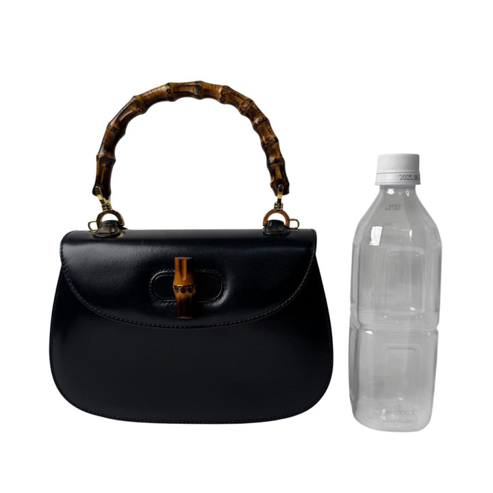 グッチ GUCCI オールドグッチ バンブー 2way ミニショルダーバッグ ハンドバッグ 黒 カーフ 斜めがけ クロスボディ レディース