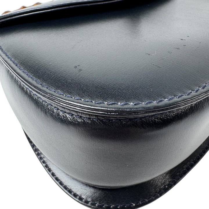 グッチ GUCCI オールドグッチ バンブー 2way ミニショルダーバッグ ハンドバッグ 黒 カーフ 斜めがけ クロスボディ レディース