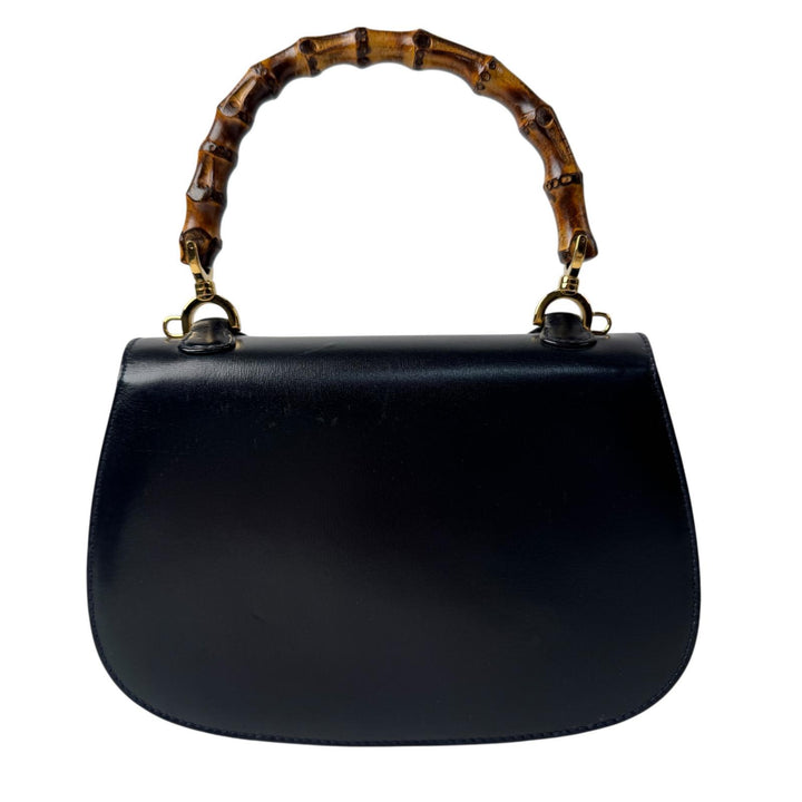 グッチ GUCCI オールドグッチ バンブー 2way ミニショルダーバッグ ハンドバッグ 黒 カーフ 斜めがけ クロスボディ レディース