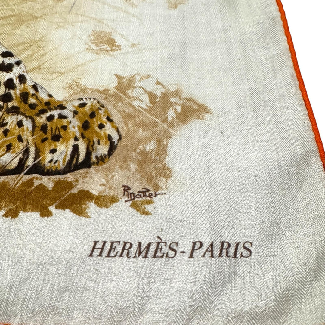 エルメス HERMES カレジェアン 140 パンテラパルドゥス 豹 ショール 大判 レディース