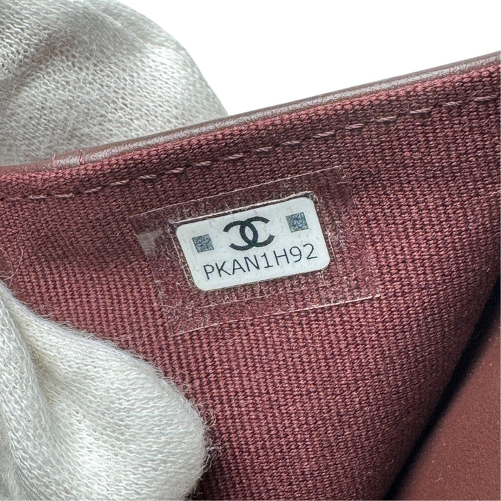 美品 シャネル CHANEL マトラッセ キャビアスキン 三つ折り財布 ランダム レディース