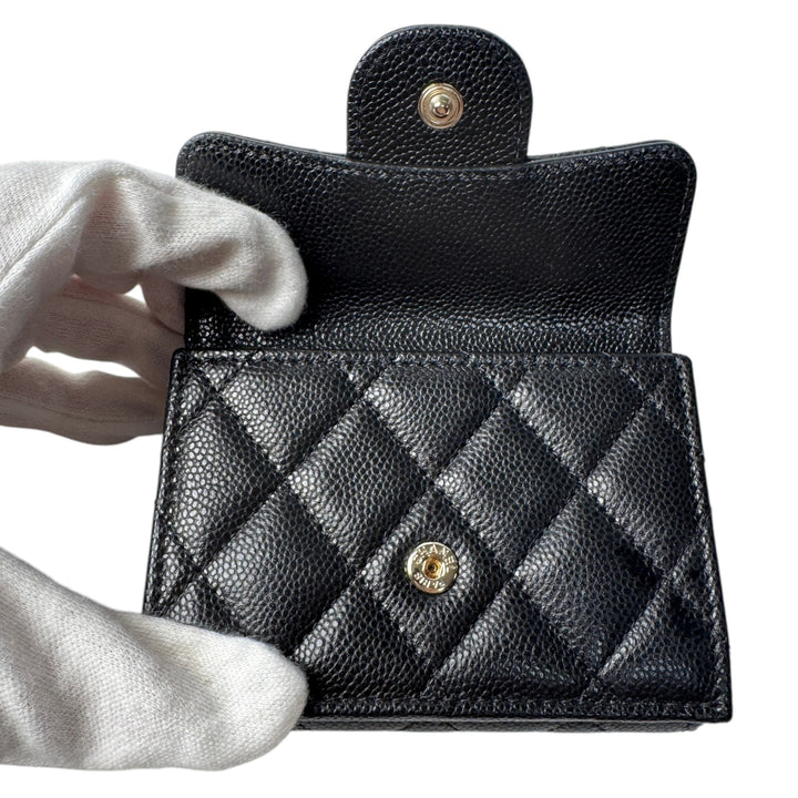美品 シャネル CHANEL マトラッセ キャビアスキン 三つ折り財布 ランダム レディース