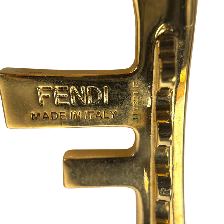 フェンディ FENDI オーロック ヘアクリップ ゴールド ラインストーン ヘアピン レディース