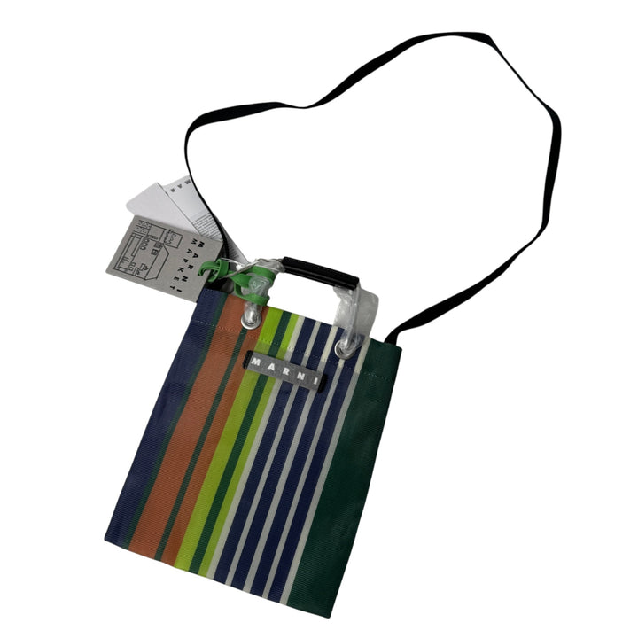 美品 マルニ MARNI 2way ストライプ ミニ ショルダーバッグ ハンドバッグ 斜めがけ クロスボディ SHMH0106A0 レディース