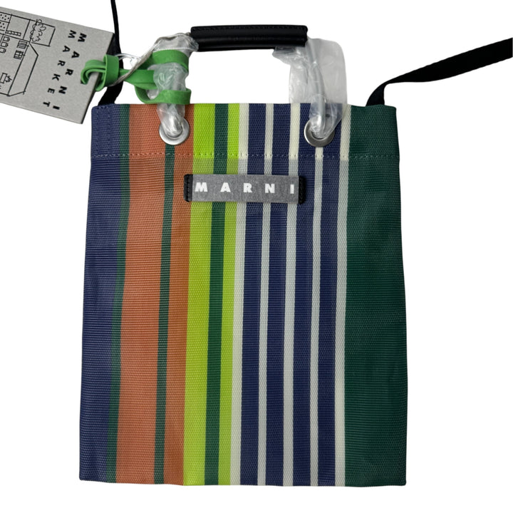 美品 マルニ MARNI 2way ストライプ ミニ ショルダーバッグ ハンドバッグ 斜めがけ クロスボディ SHMH0106A0 レディース