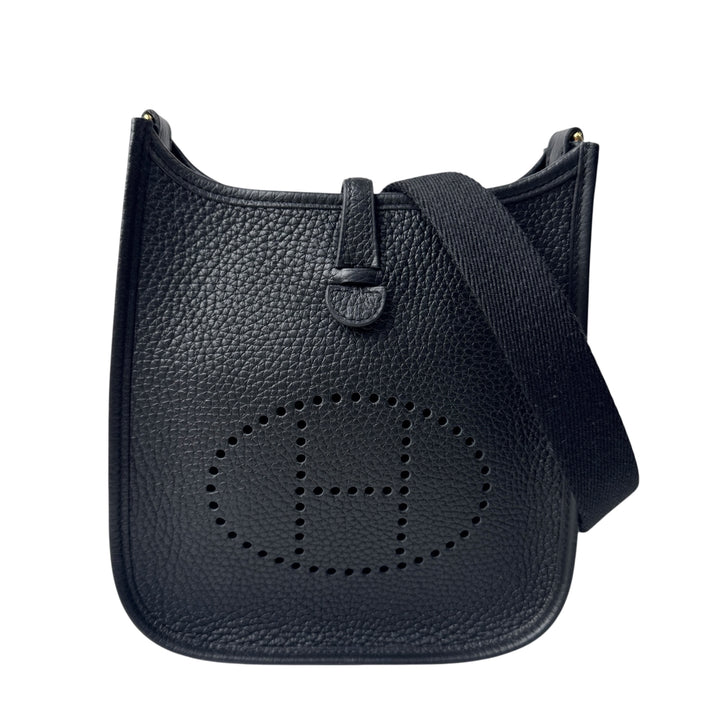 美品 エルメス HERMES エブリンTPM 黒 ノワール ゴールド金具 ショルダーバッグ 斜めがけ クロスボディ レディース