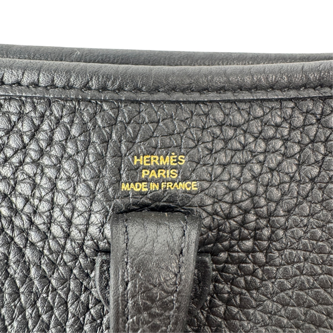 美品 エルメス HERMES エブリンTPM 黒 ノワール ゴールド金具 ショルダーバッグ 斜めがけ クロスボディ レディース