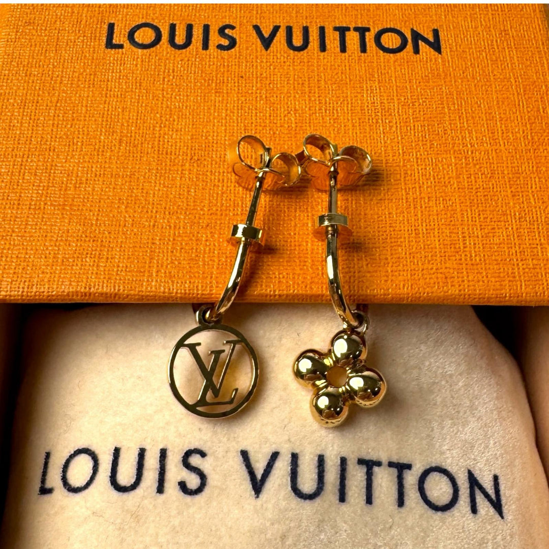 ルイヴィトン LOUIS VUITTON ピアス ブルーミング M64859 両耳用 モノグラム ゴールド レディース
