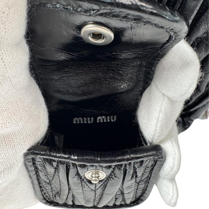 ミュウミュウ MIU MIU マテラッセ シャインレザー 2way ハンドバッグ ショルダーバッグ ポーチ付 斜めがけ クロスボディ レディース