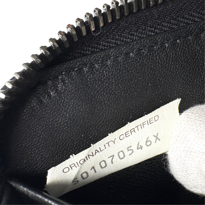 美品 ボッテガヴェネタ Bottega Veneta イントレチャート 長財布 ジップアラウンド 黒 メンズ