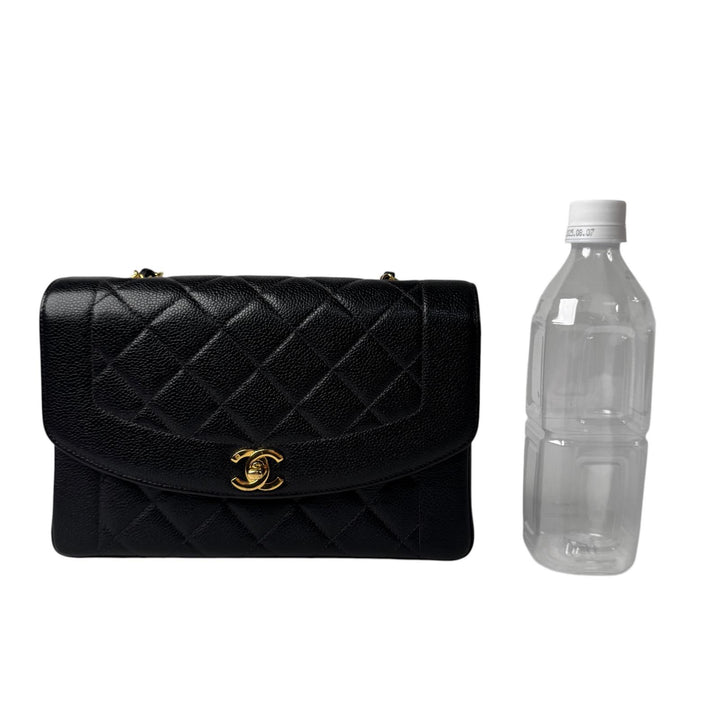美品 シャネル CHANEL ダイアナ フラップ マトラッセ 25 A01165 キャビアスキン チェーンショルダーバッグ レディース