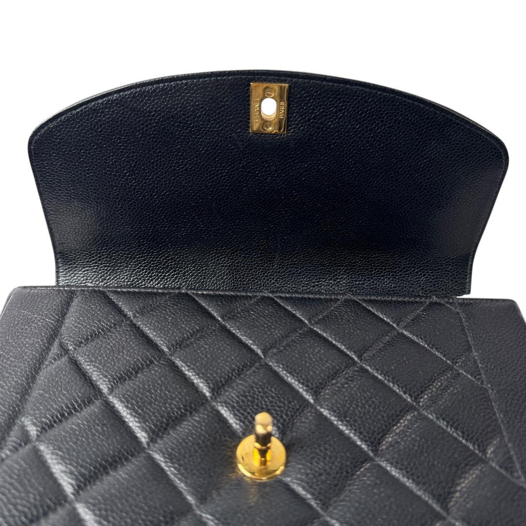 美品 シャネル CHANEL ダイアナ フラップ マトラッセ 25 A01165 キャビアスキン チェーンショルダーバッグ レディース