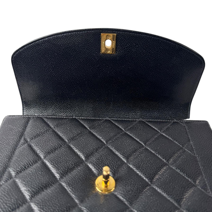 美品 シャネル CHANEL ダイアナ フラップ マトラッセ 25 A01165 キャビアスキン チェーンショルダーバッグ レディース