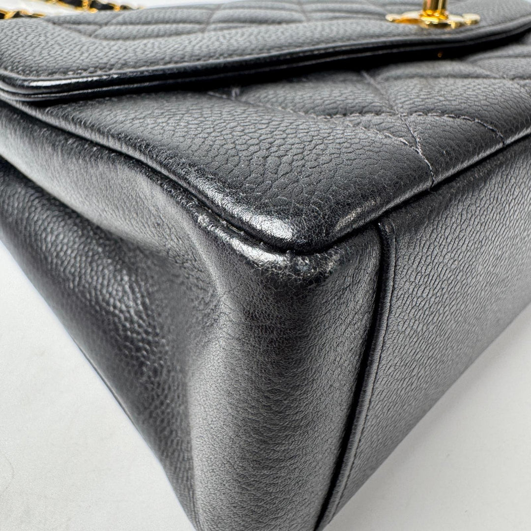 美品 シャネル CHANEL ダイアナ フラップ マトラッセ 25 A01165 キャビアスキン チェーンショルダーバッグ レディース