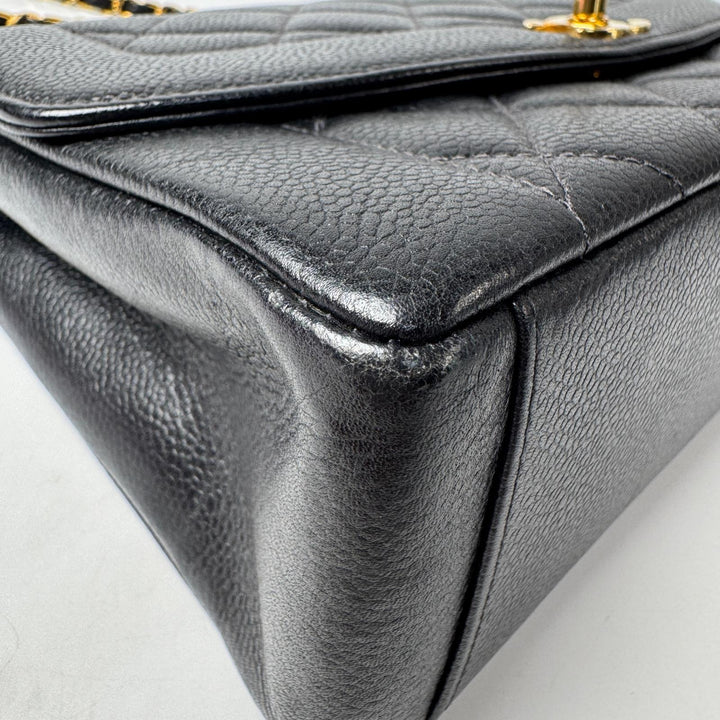 美品 シャネル CHANEL ダイアナ フラップ マトラッセ 25 A01165 キャビアスキン チェーンショルダーバッグ レディース