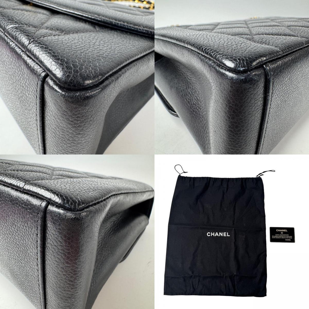 美品 シャネル CHANEL ダイアナ フラップ マトラッセ 25 A01165 キャビアスキン チェーンショルダーバッグ レディース