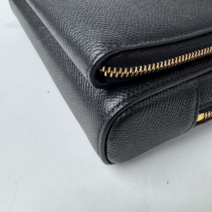 美品 ディオール Dior カロ ダブルポーチ 黒 ショルダーバッグ レザー CD 斜めがけ クロスボディ レディース
