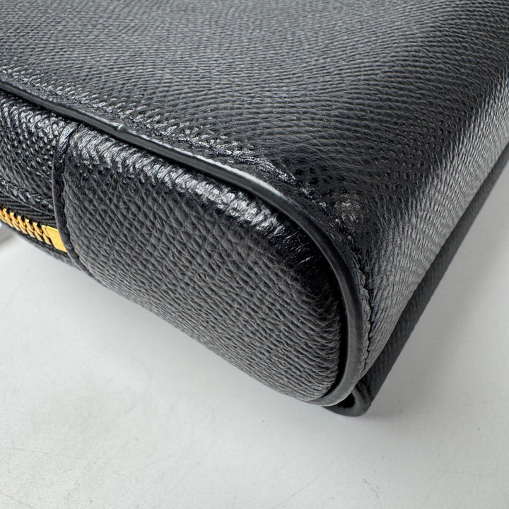 美品 ディオール Dior カロ ダブルポーチ 黒 ショルダーバッグ レザー CD 斜めがけ クロスボディ レディース
