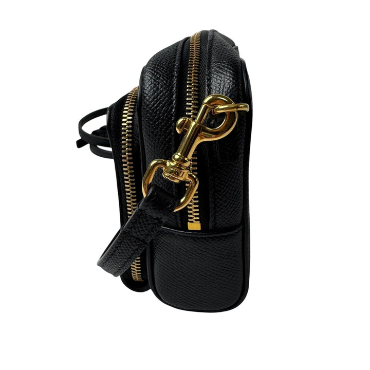 美品 ディオール Dior カロ ダブルポーチ 黒 ショルダーバッグ レザー CD 斜めがけ クロスボディ レディース