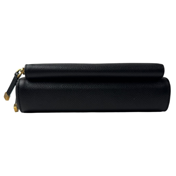 美品 ディオール Dior カロ ダブルポーチ 黒 ショルダーバッグ レザー CD 斜めがけ クロスボディ レディース