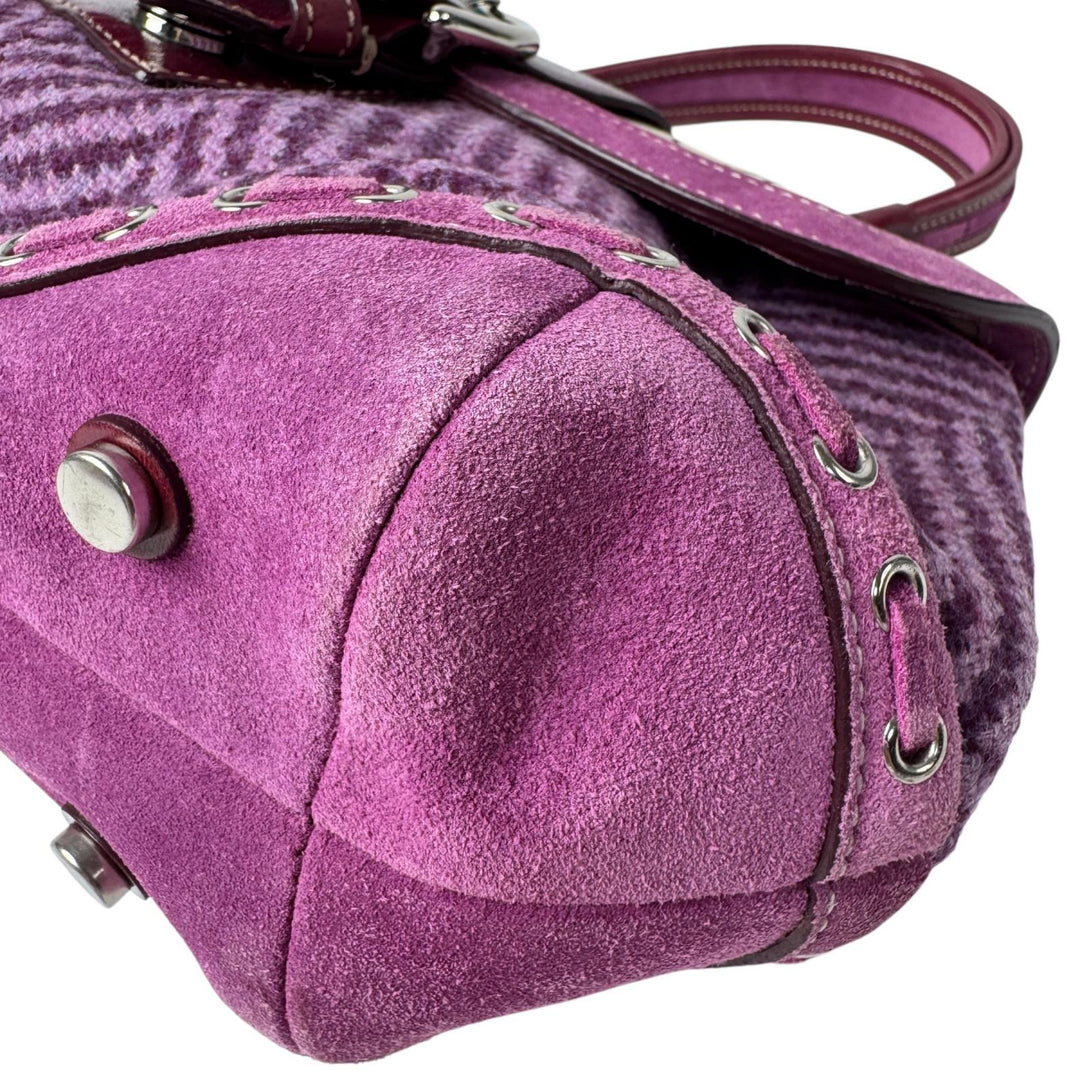 コーチ COACH ソーホー ツイード×レザー ハンドバッグ 9748 パープル レディース
