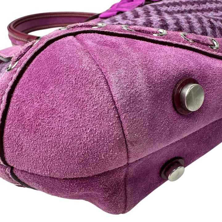 コーチ COACH ソーホー ツイード×レザー ハンドバッグ 9748 パープル レディース