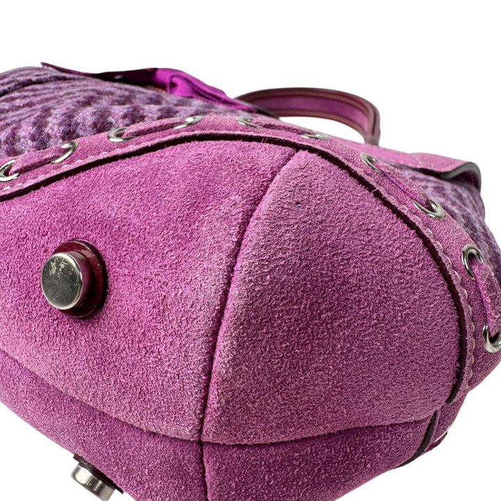 コーチ COACH ソーホー ツイード×レザー ハンドバッグ 9748 パープル レディース