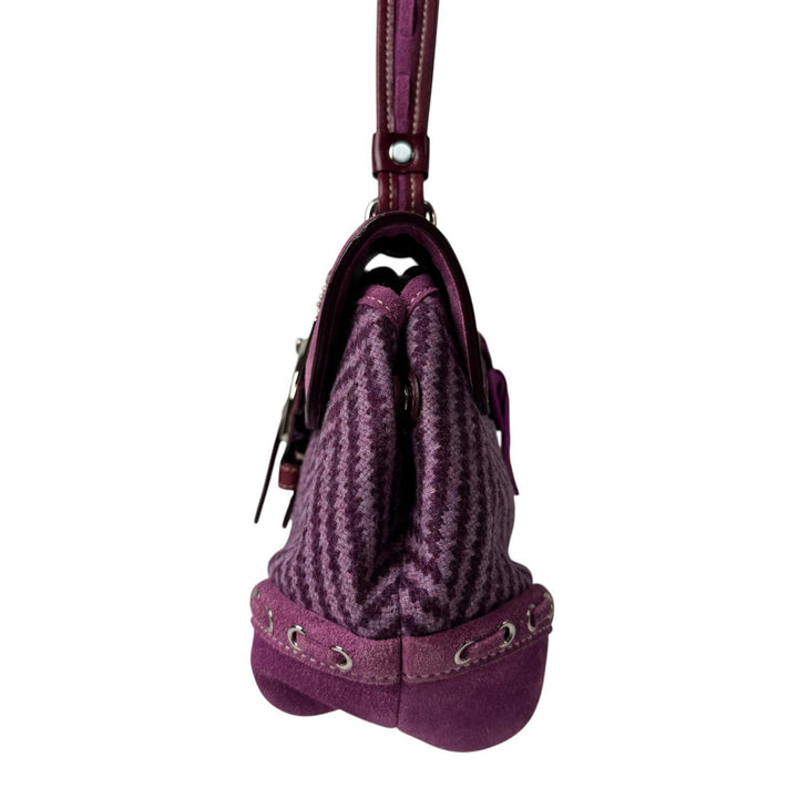 コーチ COACH ソーホー ツイード×レザー ハンドバッグ 9748 パープル レディース