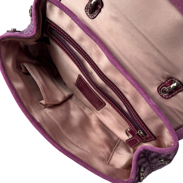 コーチ COACH ソーホー ツイード×レザー ハンドバッグ 9748 パープル レディース