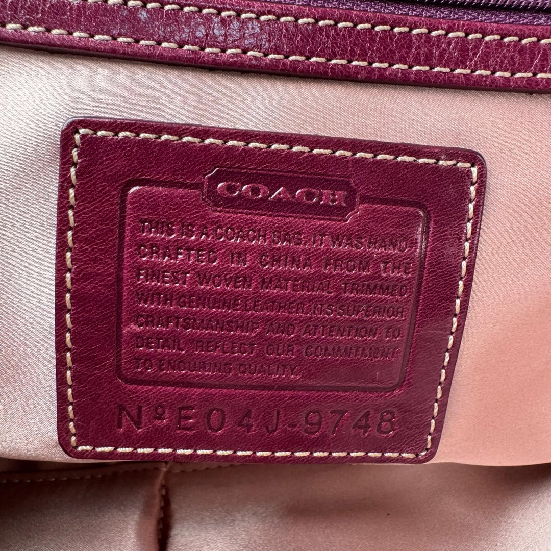 コーチ COACH ソーホー ツイード×レザー ハンドバッグ 9748 パープル レディース