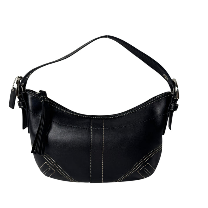美品 コーチ COACH ワンショルダーバッグ ハーフムーン 8A01 ブラック レディース