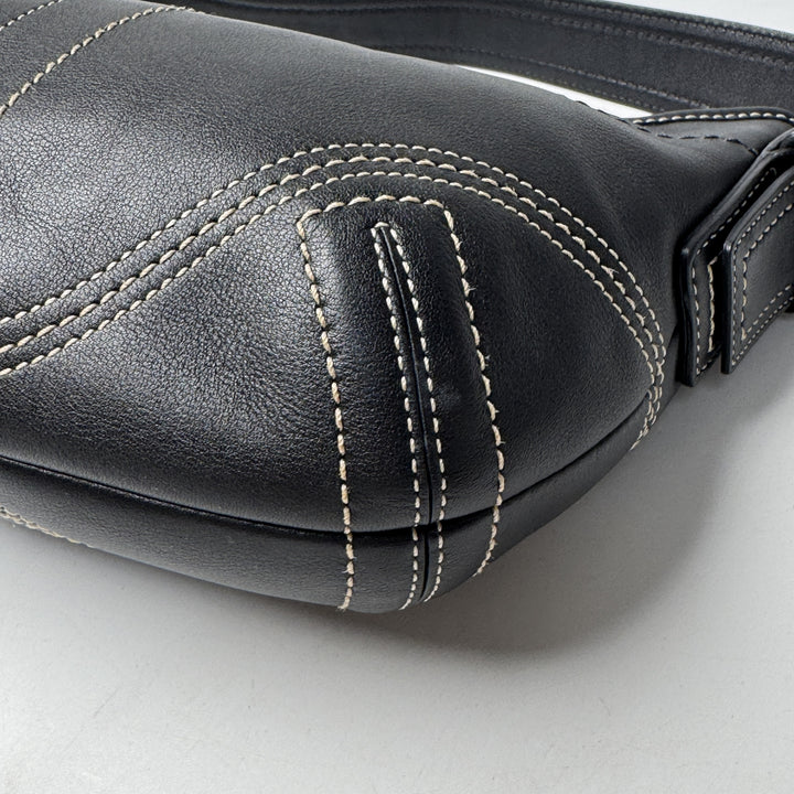 美品 コーチ COACH ワンショルダーバッグ ハーフムーン 8A01 ブラック レディース