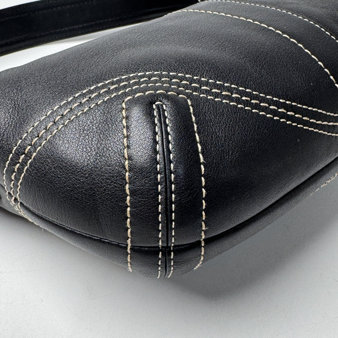 美品 コーチ COACH ワンショルダーバッグ ハーフムーン 8A01 ブラック レディース