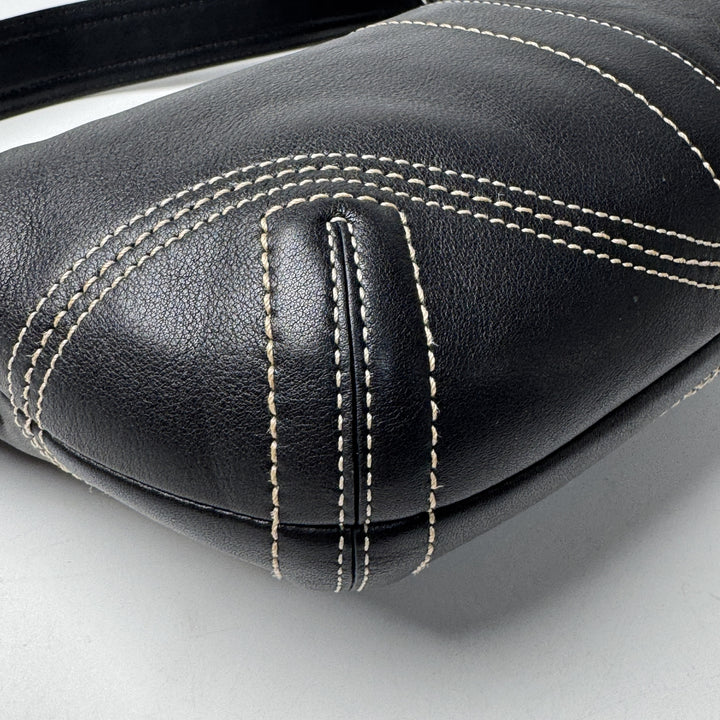 美品 コーチ COACH ワンショルダーバッグ ハーフムーン 8A01 ブラック レディース