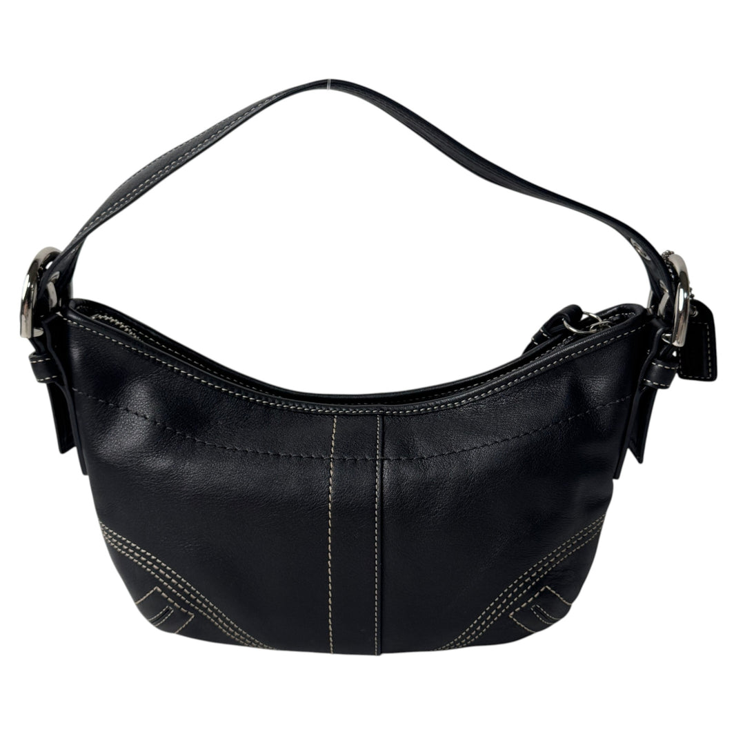美品 コーチ COACH ワンショルダーバッグ ハーフムーン 8A01 ブラック レディース