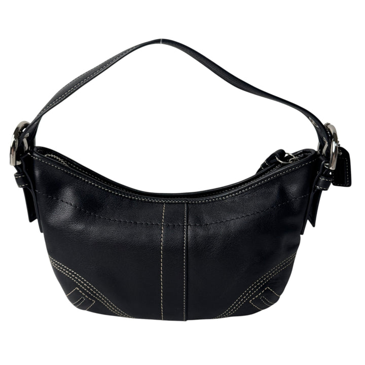 美品 コーチ COACH ワンショルダーバッグ ハーフムーン 8A01 ブラック レディース