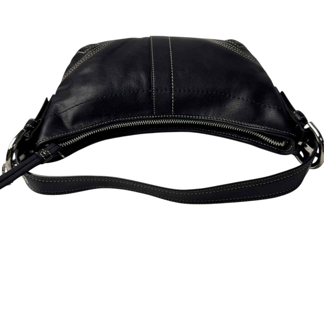美品 コーチ COACH ワンショルダーバッグ ハーフムーン 8A01 ブラック レディース