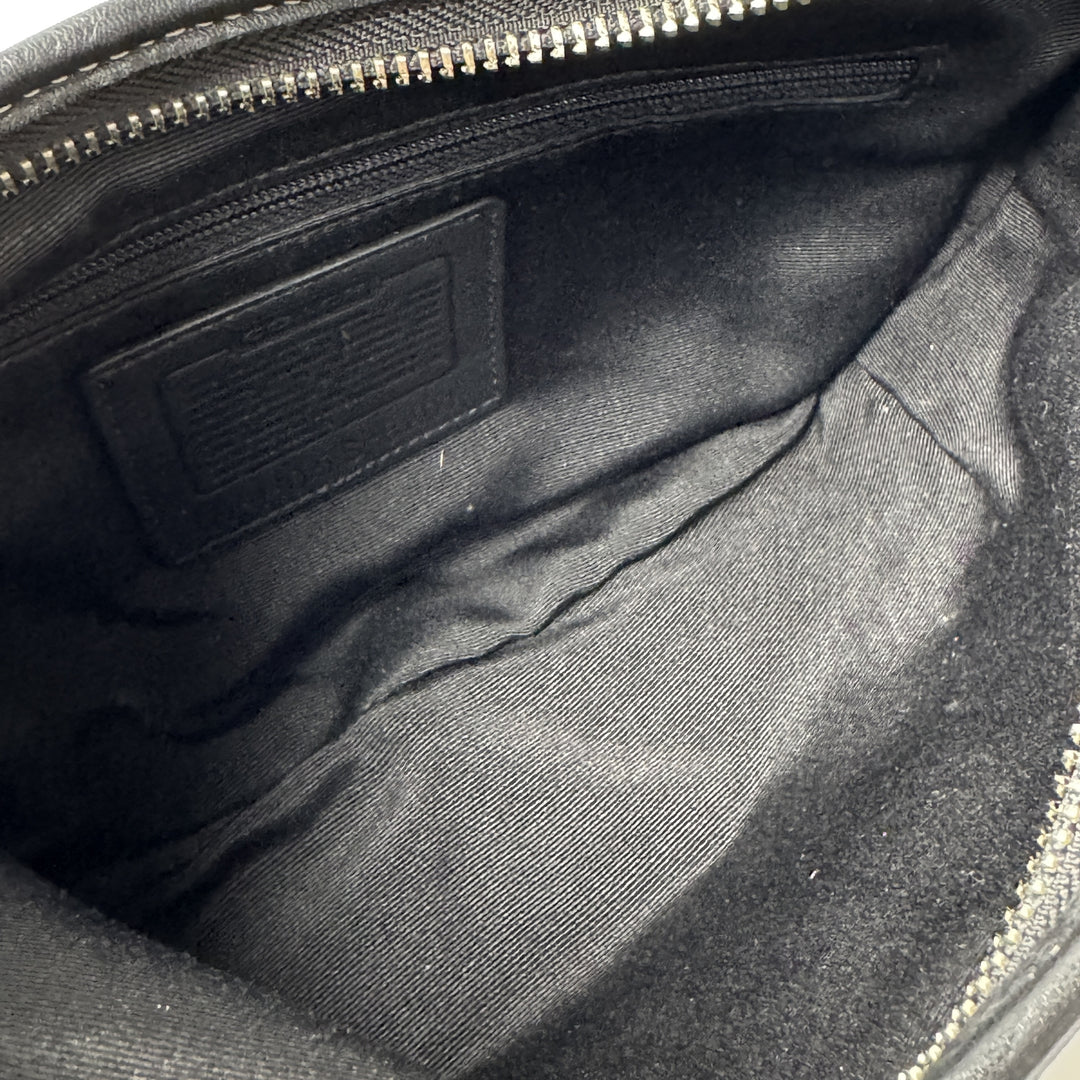 美品 コーチ COACH ワンショルダーバッグ ハーフムーン 8A01 ブラック レディース
