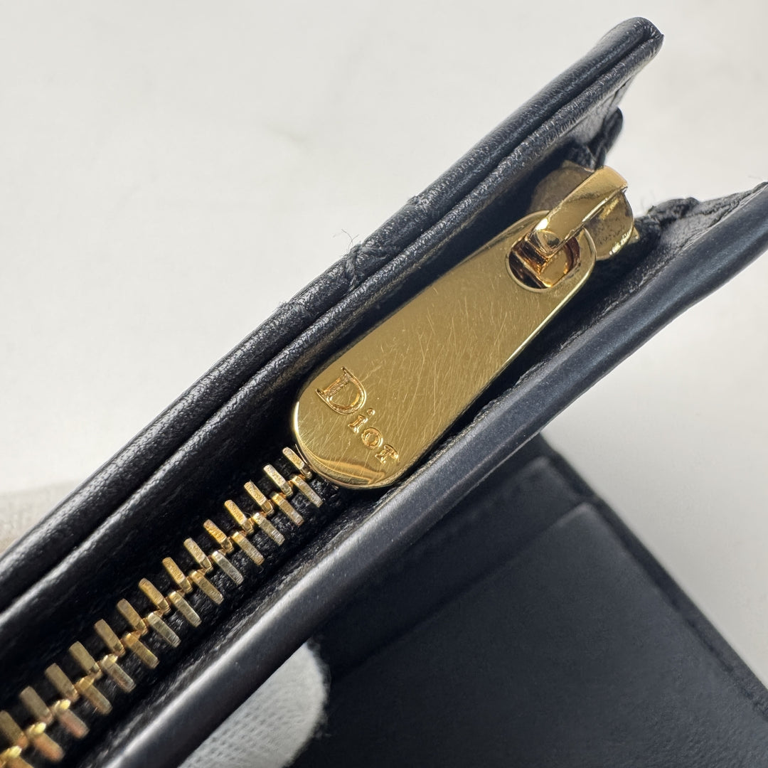 美品 ディオール DIOR カナージュ コンパクトウォレット 三つ折り財布 レディース