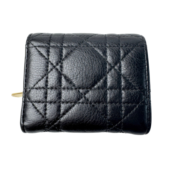 美品 ディオール DIOR カナージュ コンパクトウォレット 三つ折り財布 レディース