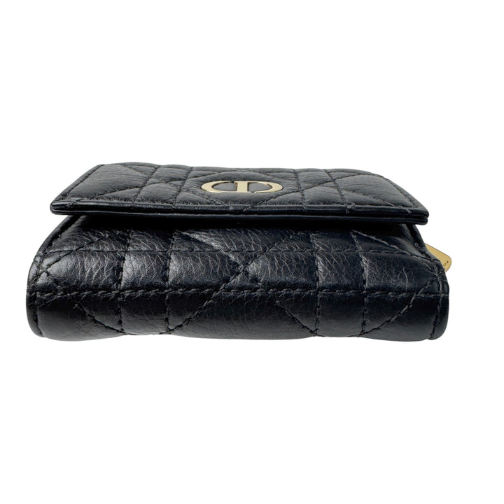 美品 ディオール DIOR カナージュ コンパクトウォレット 三つ折り財布 レディース